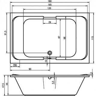 Акриловая ванна Riho Sobek B040001005 180х115см белый